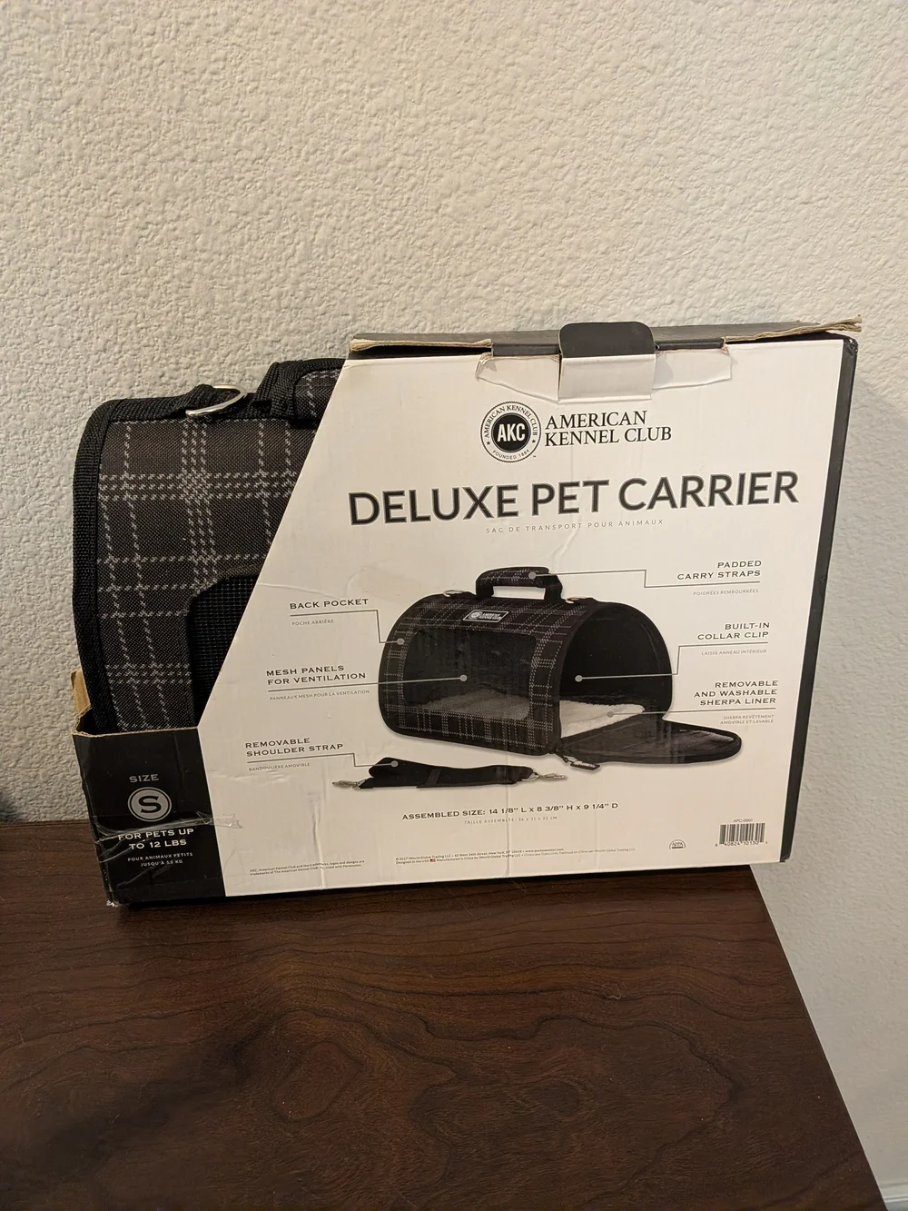 American Kennel Club Deluxe Pet Carrier - Black Plaid